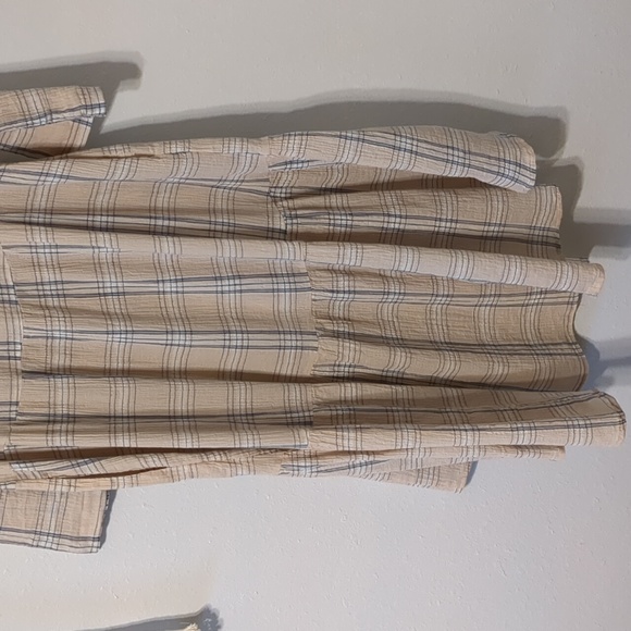 Free People Come as You Are Plaid Midi Dress L - Picture 15 of 17